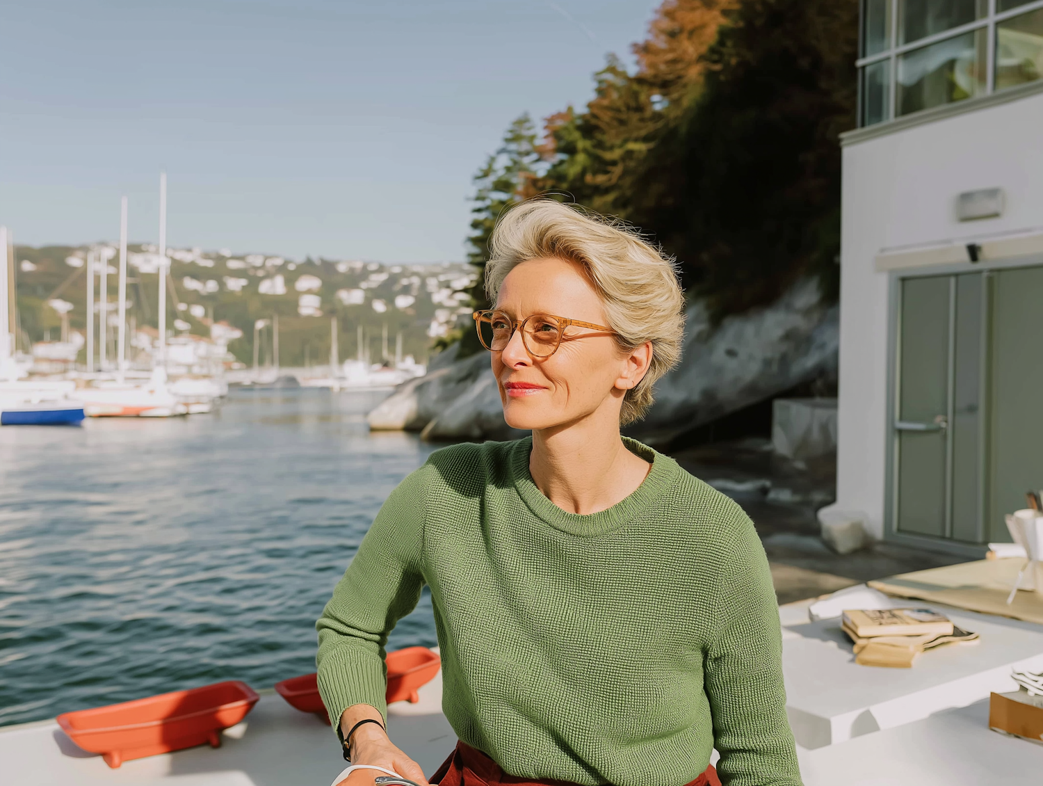 Contemplative Moment by the Water