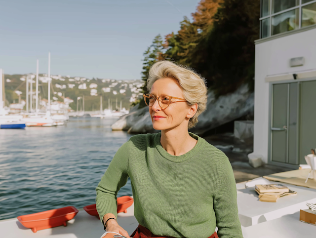 Contemplative Moment by the Water