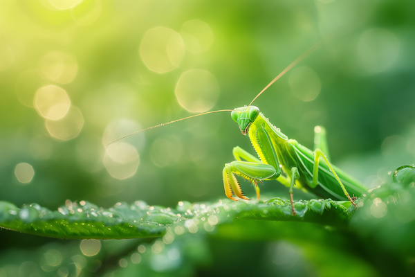 Vibrant Green Praying Mantis