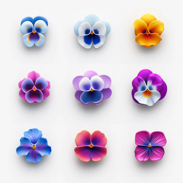 Vibrant Pansy Grid