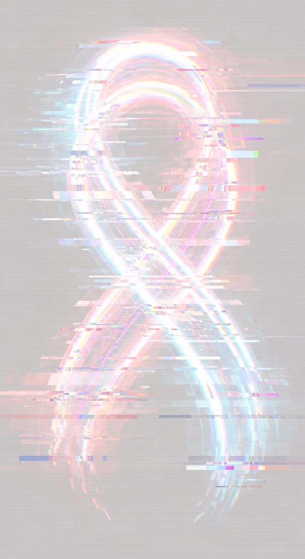 Neon Glitch Ribbon