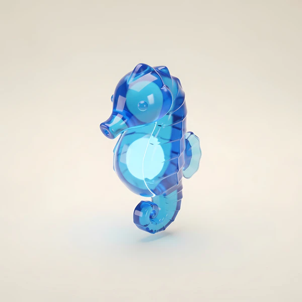 Blue Glass Seahorse
