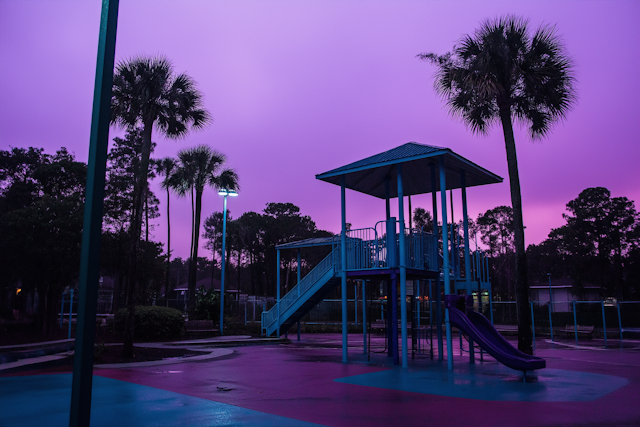 Playground Under Purple Sky