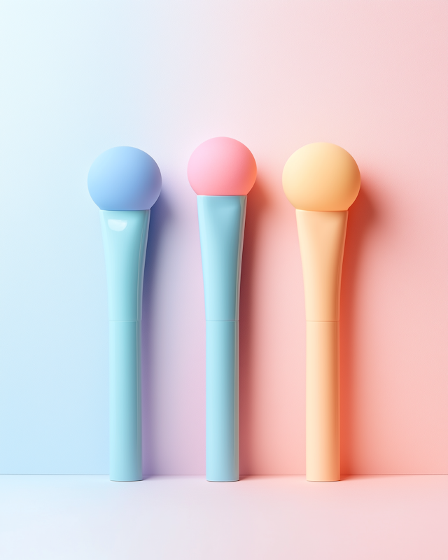 Stylized Microphones Against Gradient Background