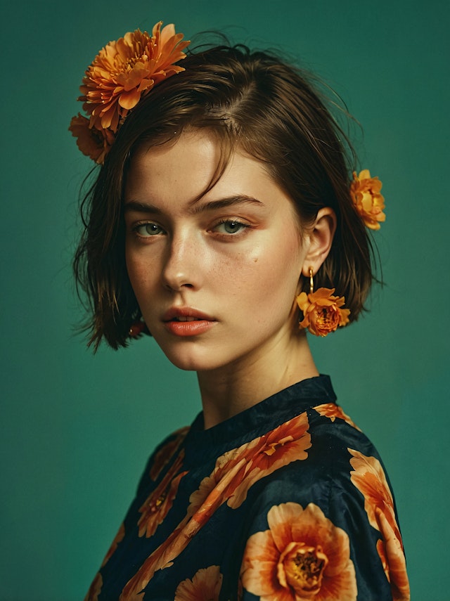 Portrait of a Woman with Flowers