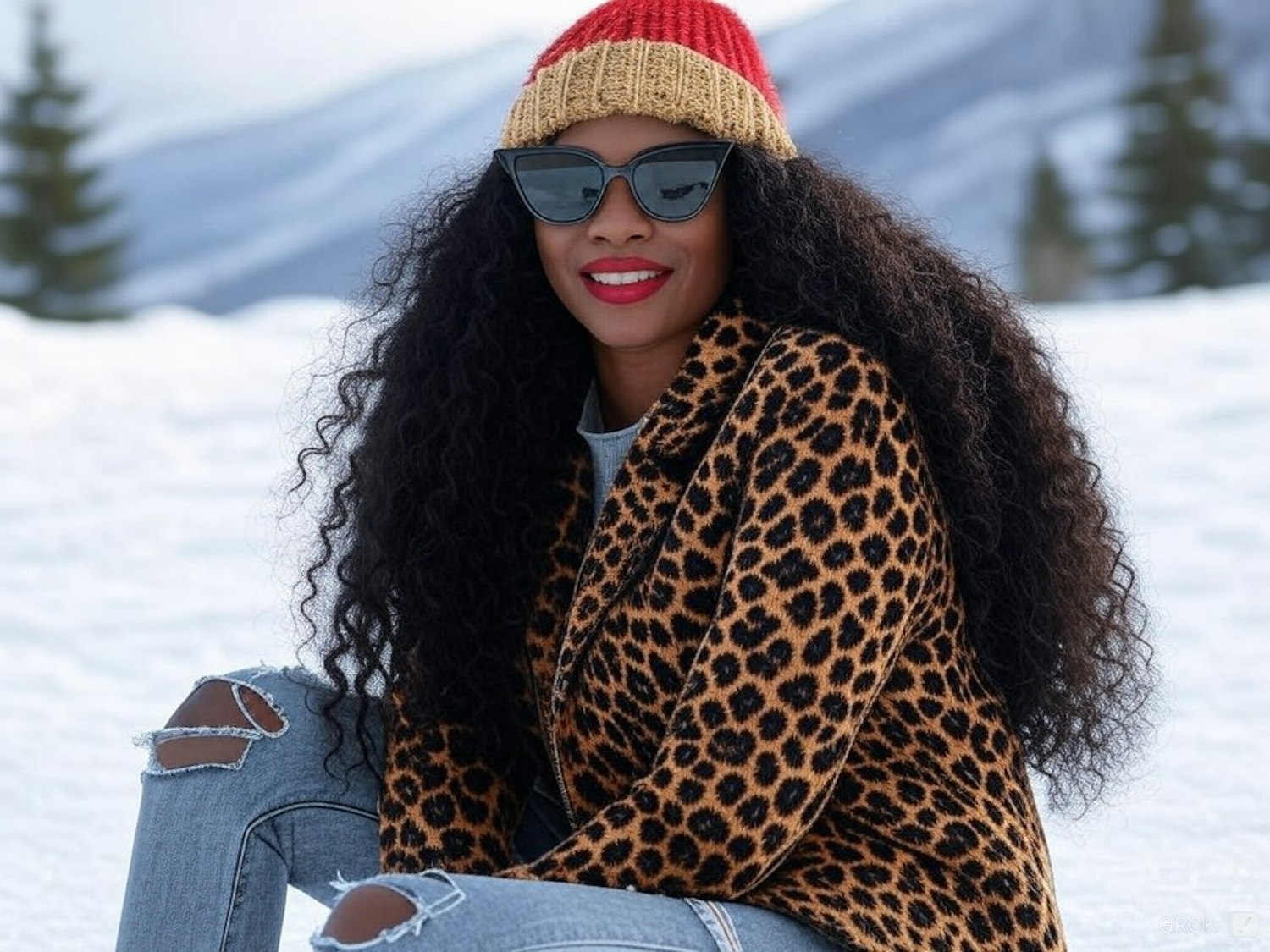 Woman in Snowy Landscape