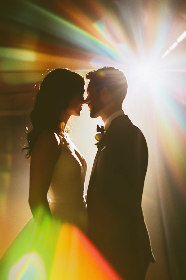 Silhouetted Romantic Couple