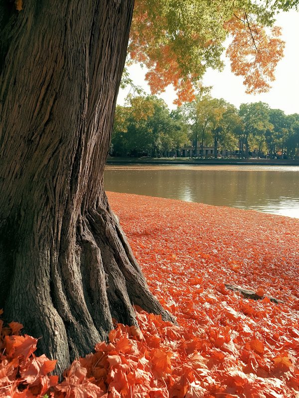 Autumn Tree by the Water