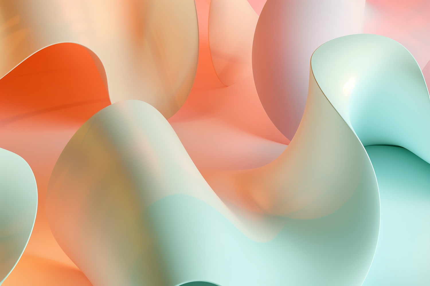 Abstract Fluid Shapes with Pastel Colors