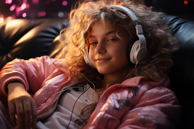 Girl Relaxing with Music