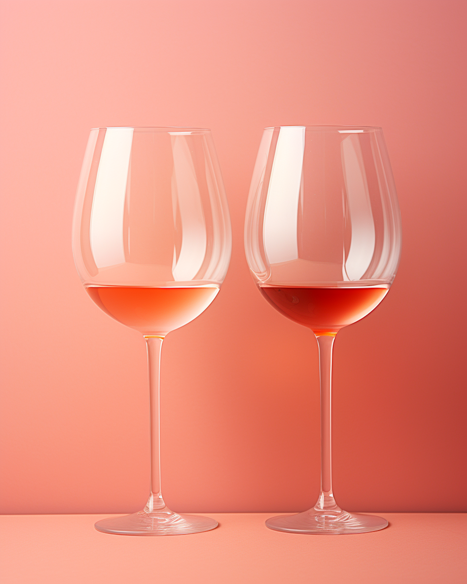 Elegant Rose Wine Glasses in Coral Bliss