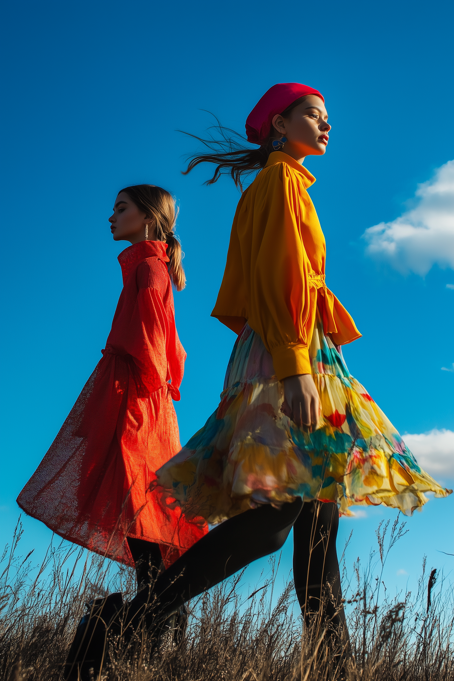 Women Walking in Field