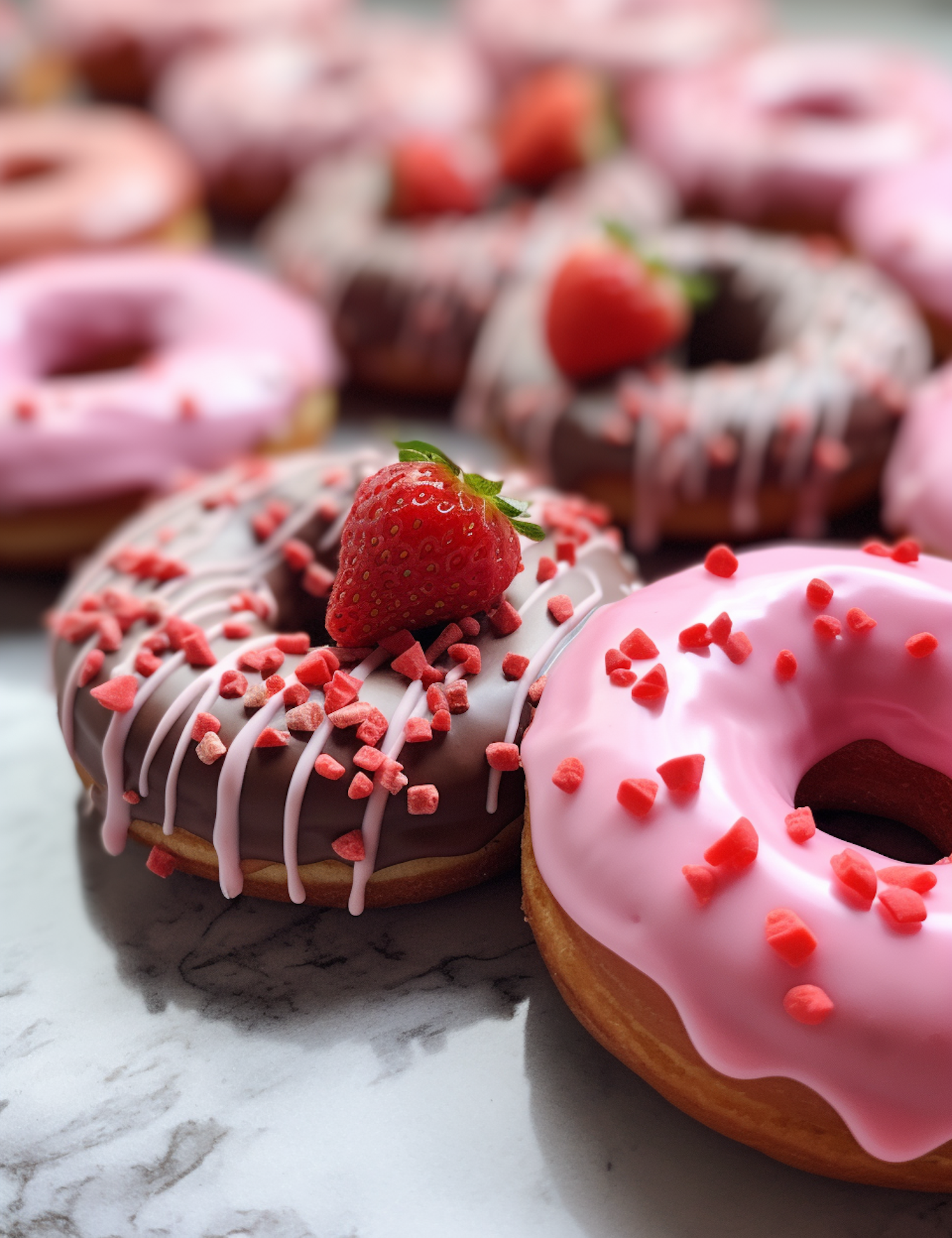 Strawberry Bliss Doughnut Showcase