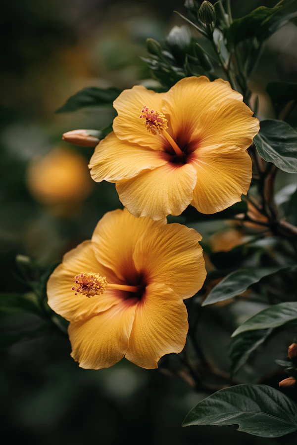 Yellow Hibiscus Flowers