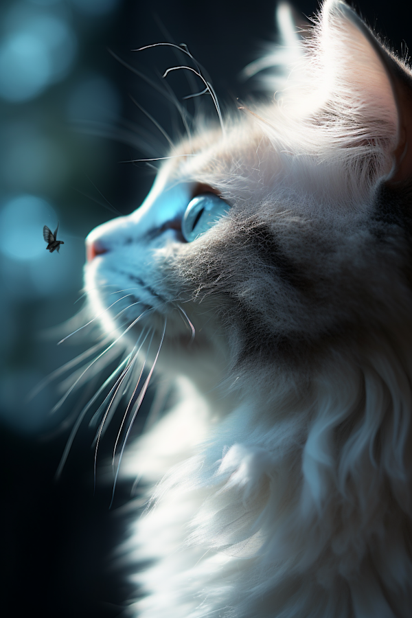 Whiskered Blue Gaze and the Intrepid Fly