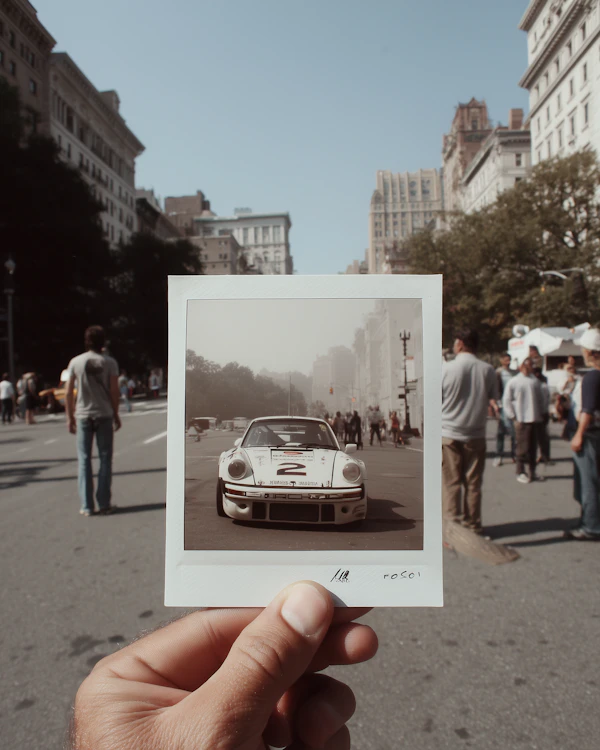 Polaroid Porsche Scene