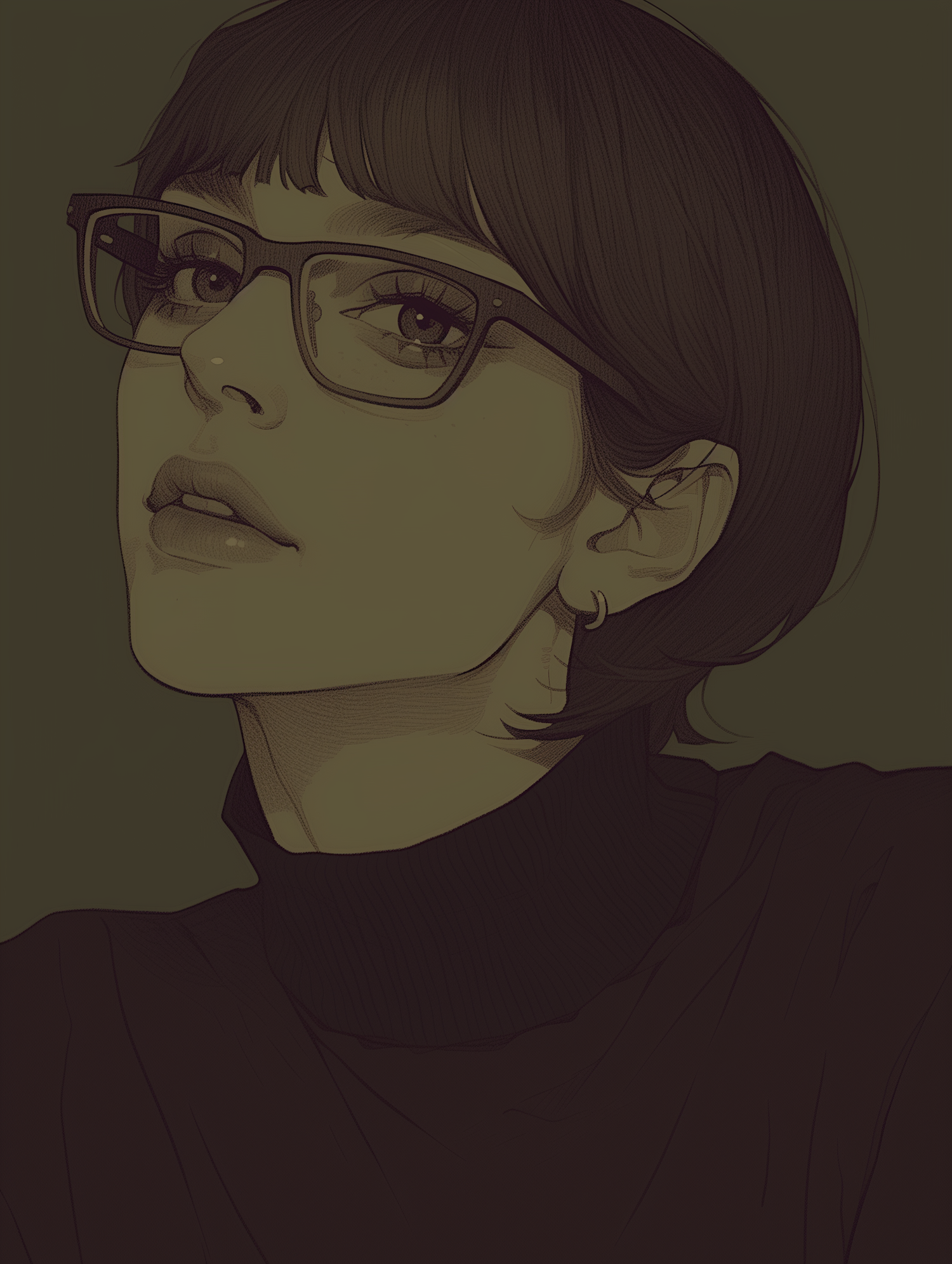 Stylized Portrait with Glasses