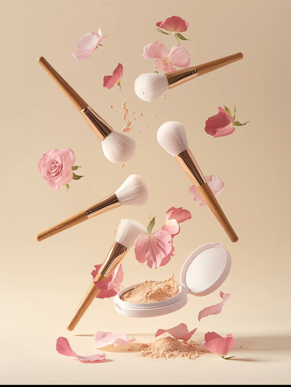 Floating Makeup Brushes