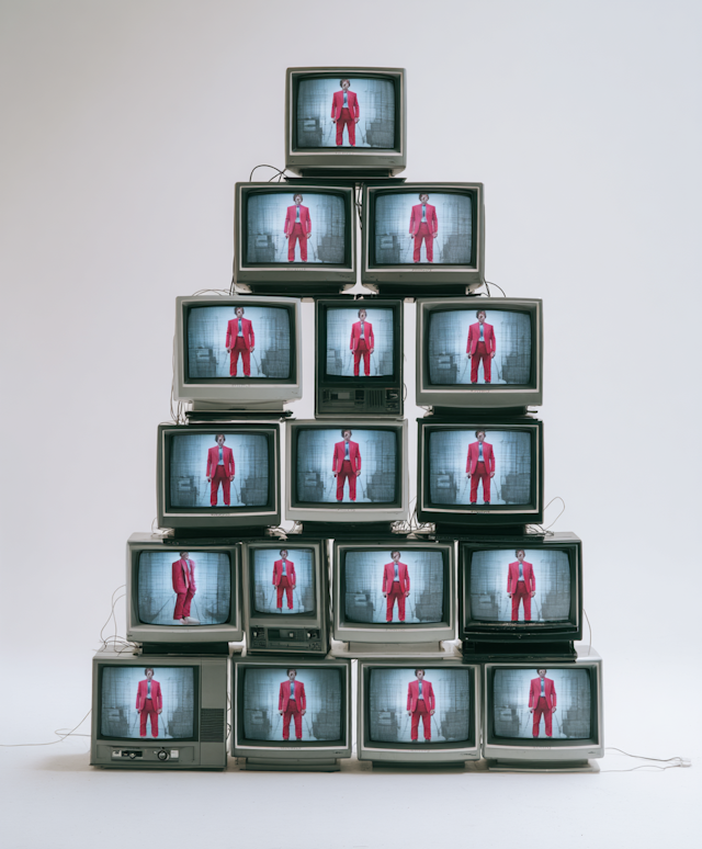 Pyramid of CRT TVs