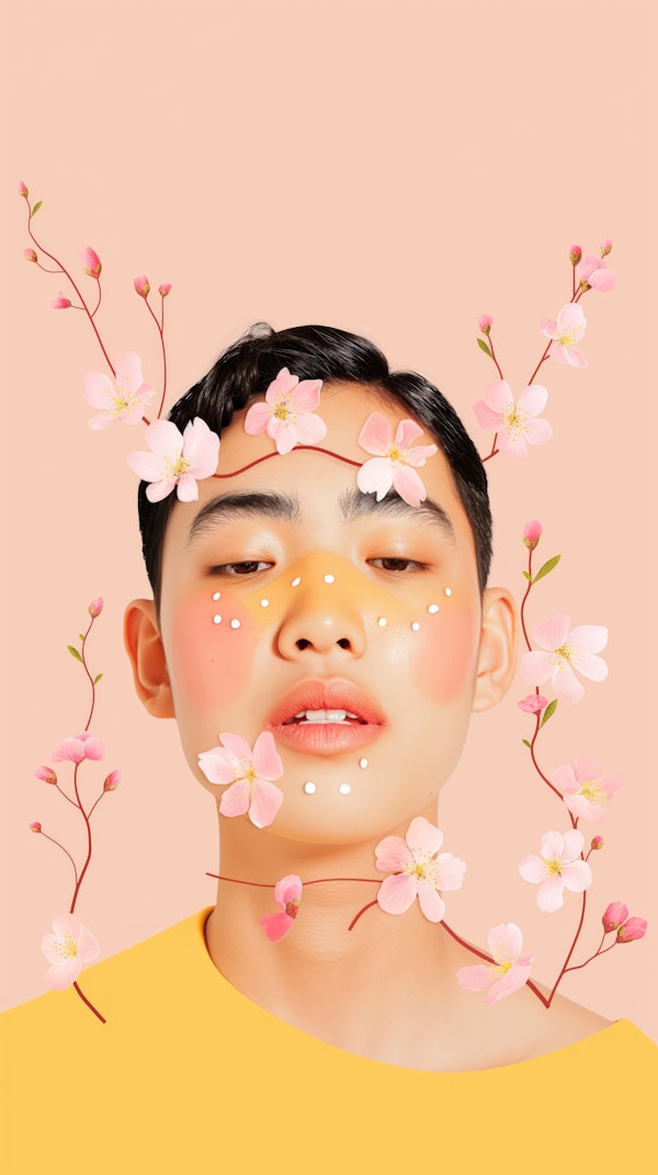 Serene Cherry Blossom Portrait