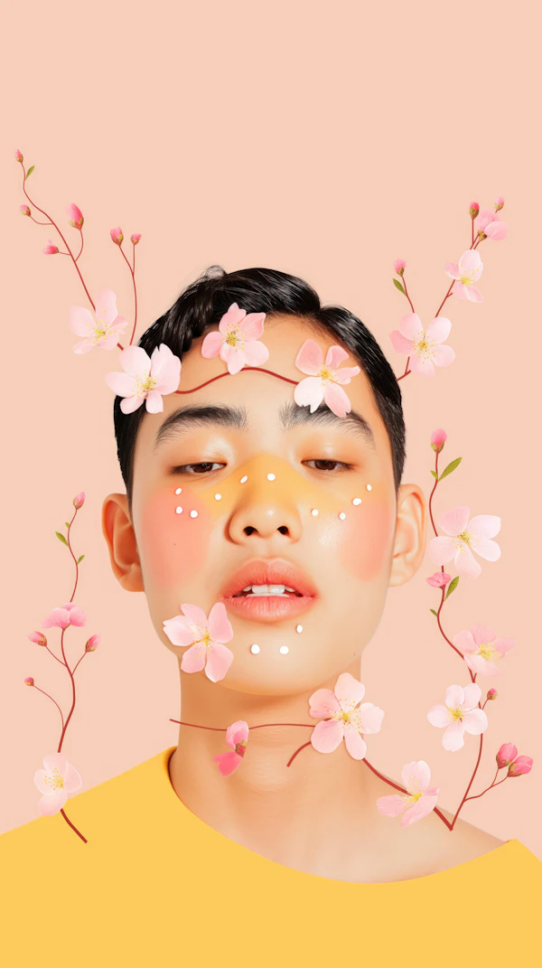Serene Cherry Blossom Portrait