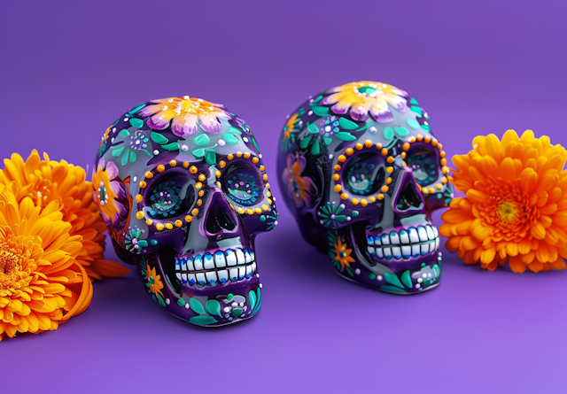 Dia de los Muertos Celebration Skulls