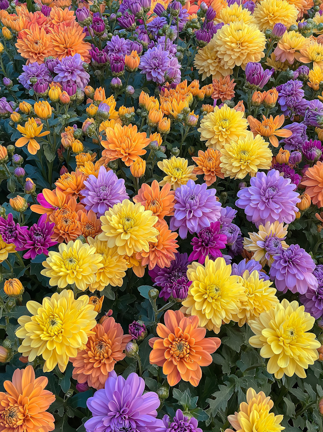 Chrysanthemums in Full Bloom