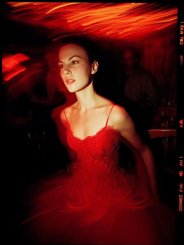 Woman in Red Hue
