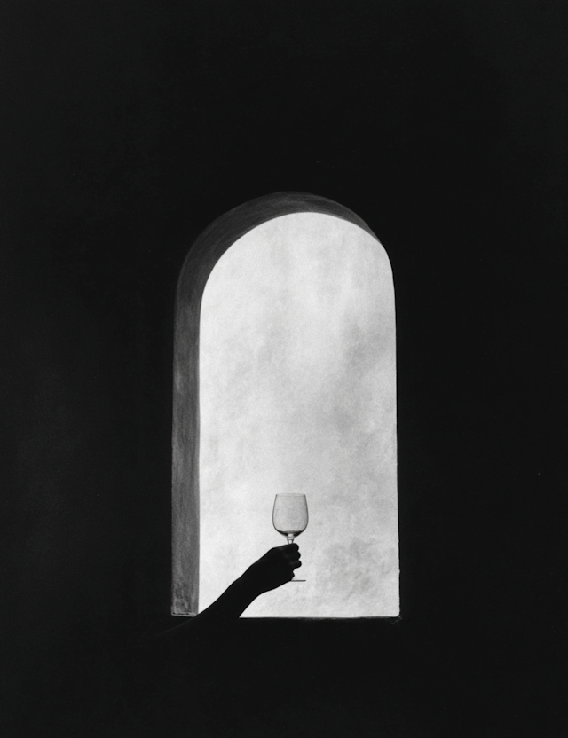Minimalist Hand and Glass