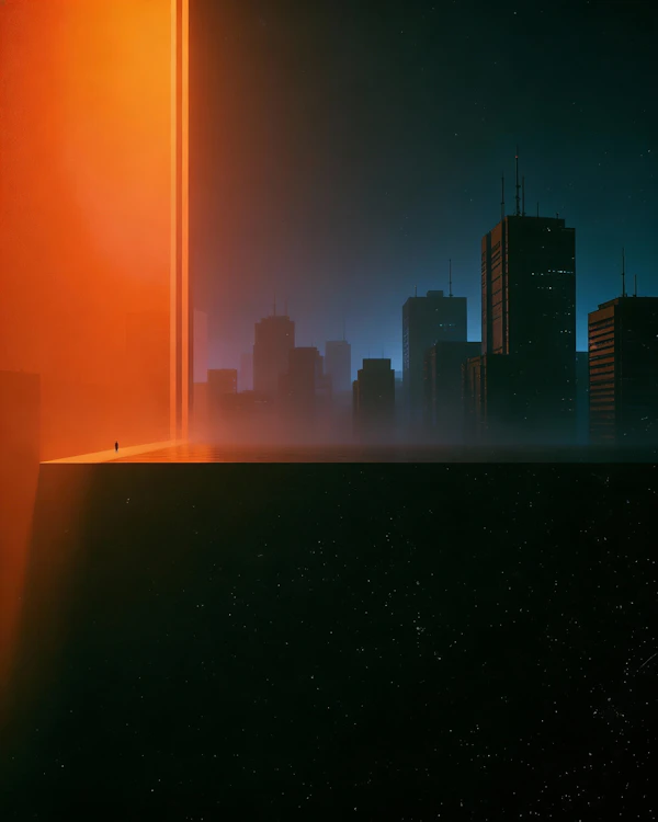 Surreal Night Cityscape
