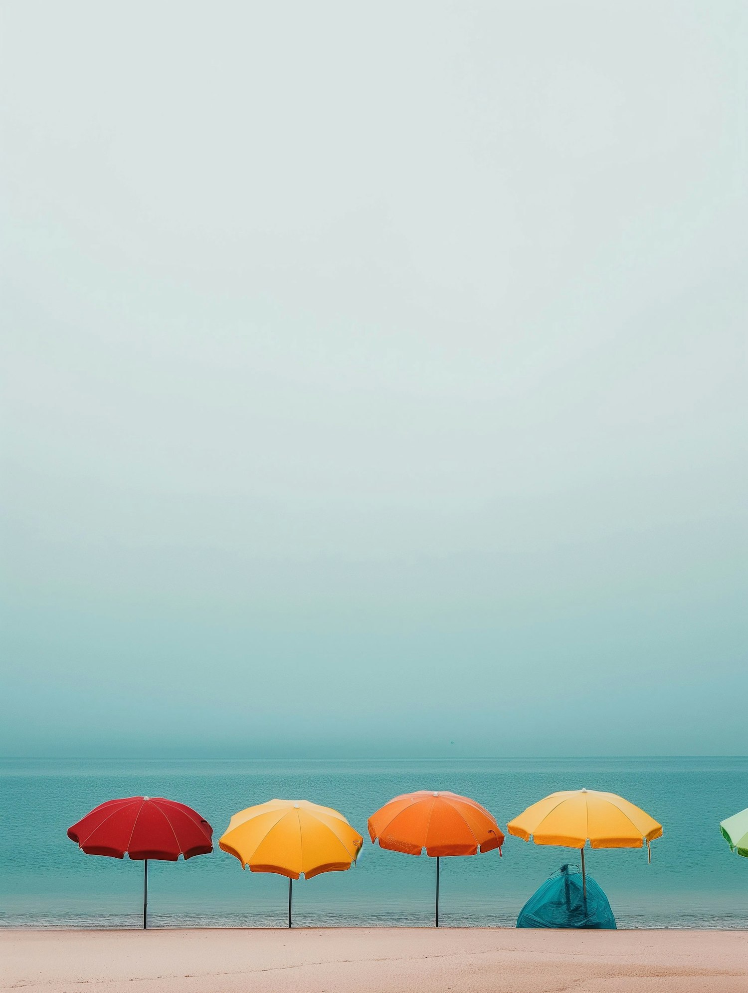 Colorful Beach Umbrellas Serenity