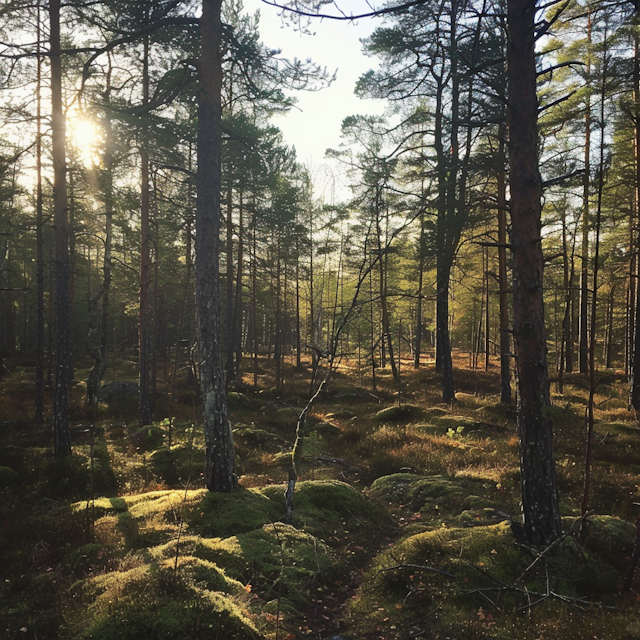 Serene Forest Sunlight