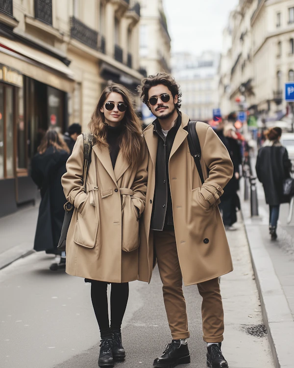 Stylish Duo on City Street