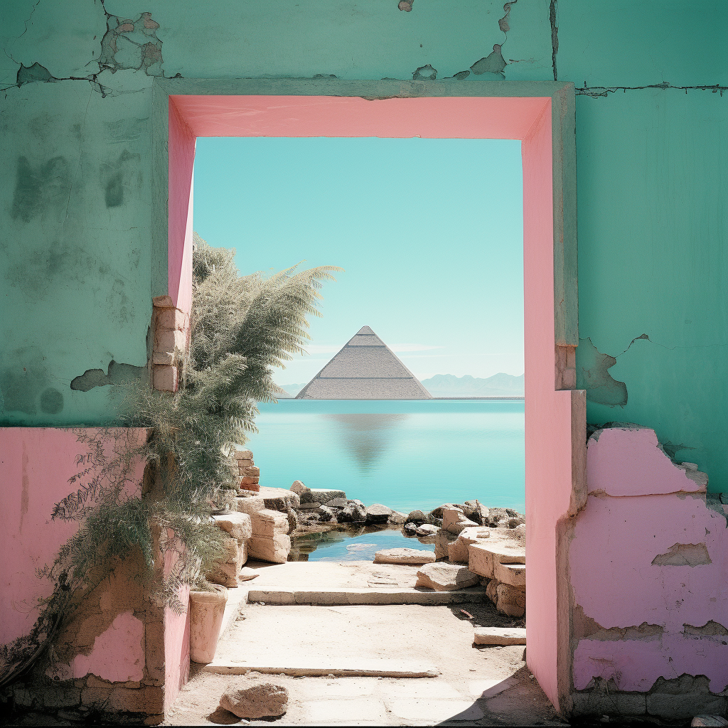 Ancient Pyramid Through Time-Worn Aperture Photo on Lummi