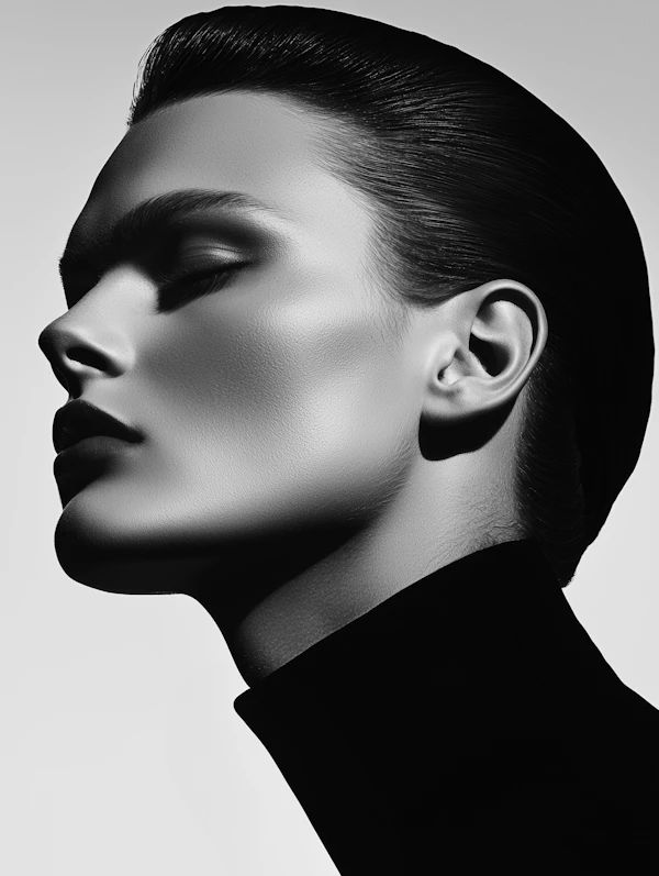 Black and White Profile Portrait