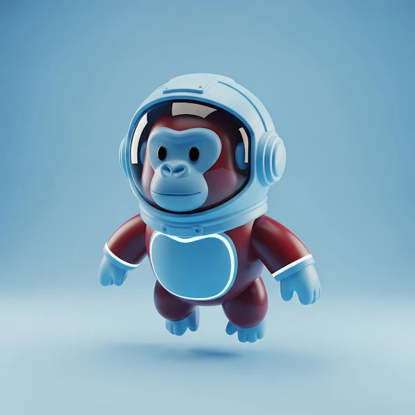 Cartoon Astronaut Monkey