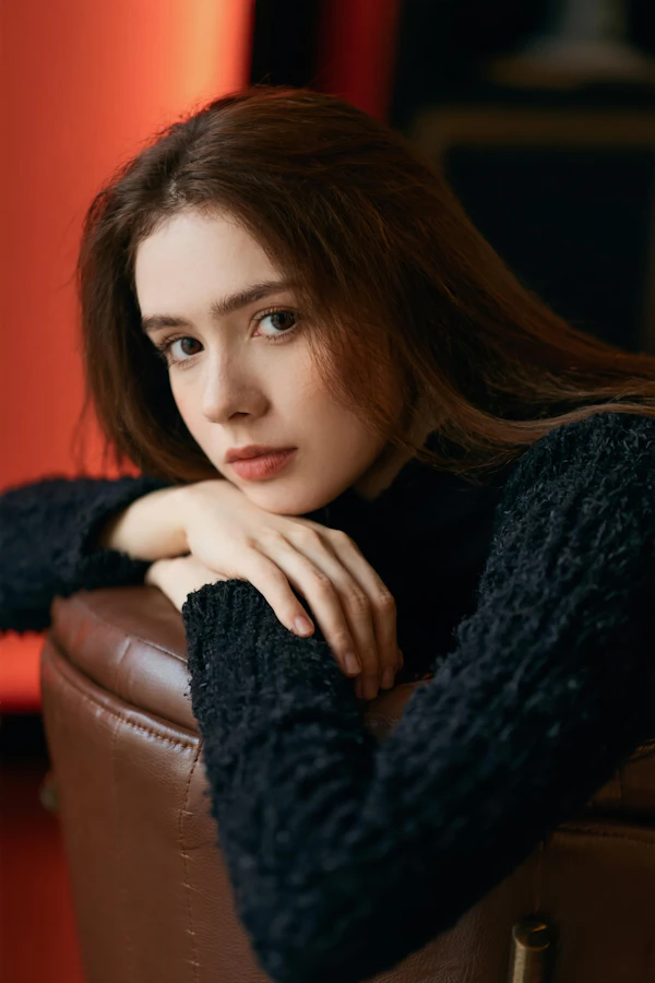 Woman in Cozy Setting