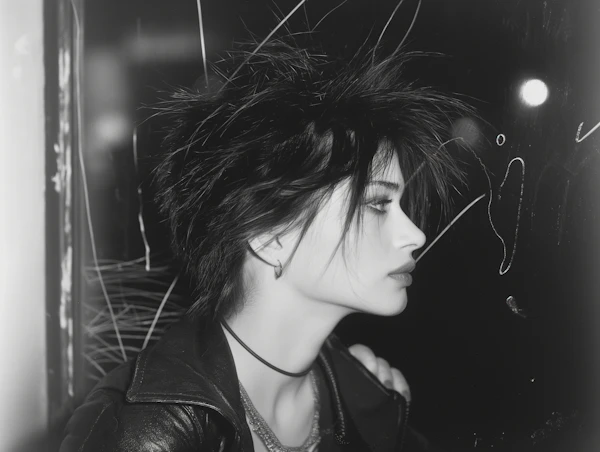 Moody Profile of Punk-Rock Woman