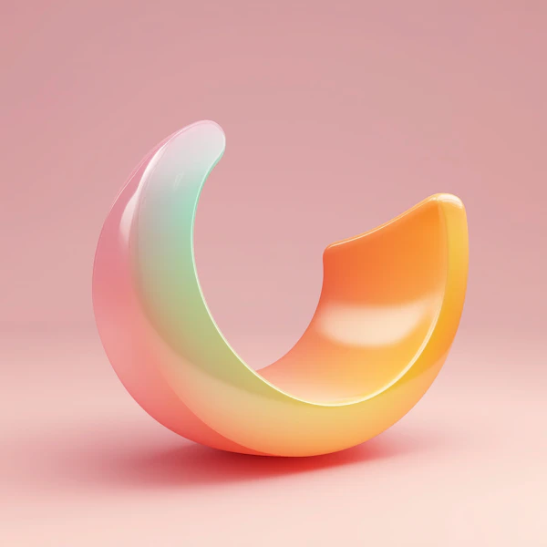 Pastel Crescent Sculpture