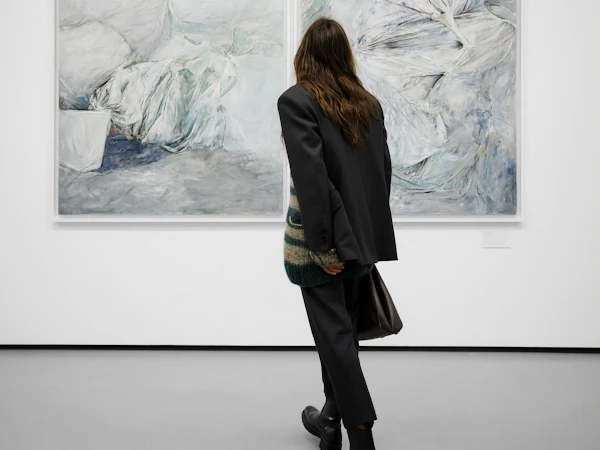 Gallery Visitor in Suit