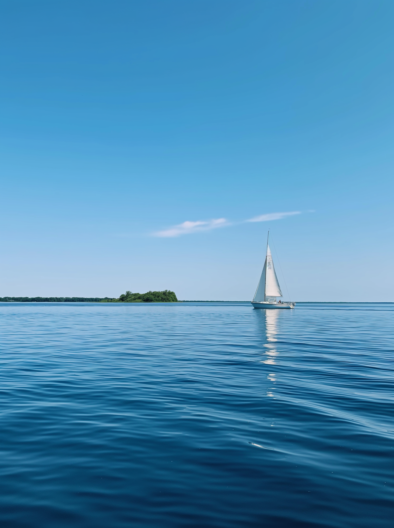 Serene Seascape with Sailboat