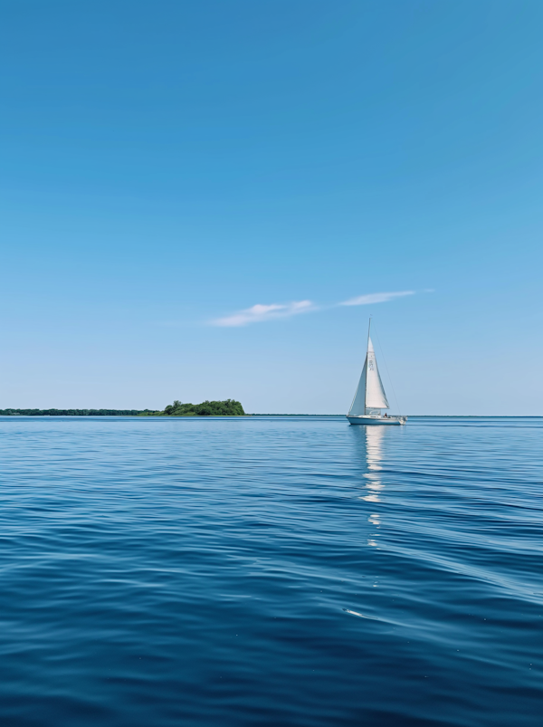 Serene Seascape with Sailboat