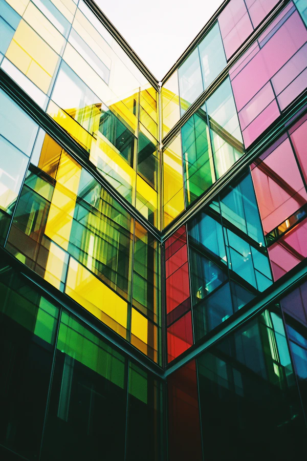 Colorful Glass Panel Architecture