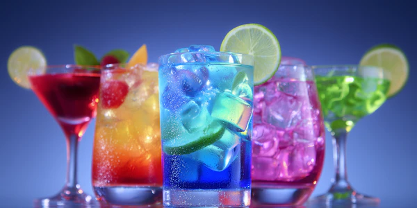 Colorful Cocktails Display