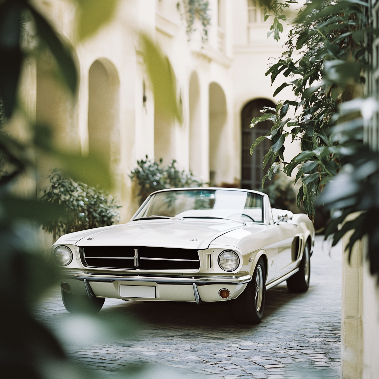 Classic Convertible in Cobblestone Alley