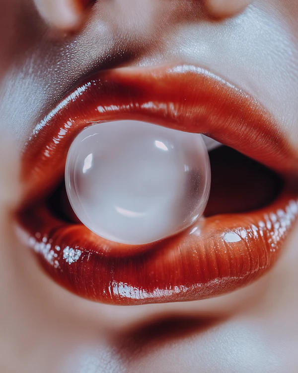 Glossy Red Lips Art
