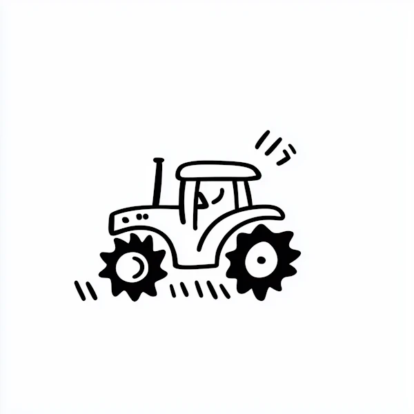 Cartoon Tractor Drawing