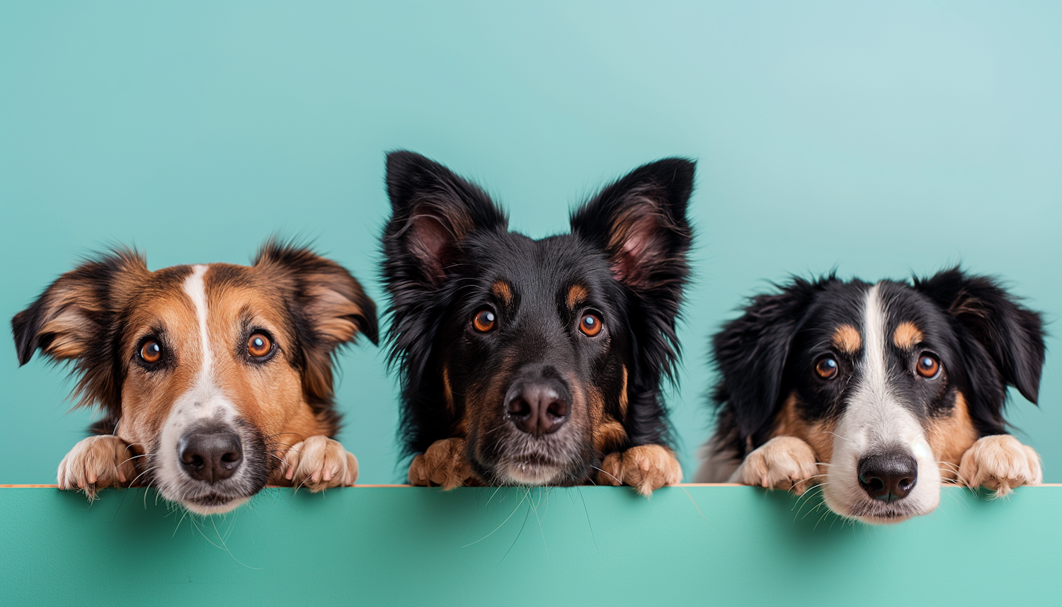 Three Curious Dogs