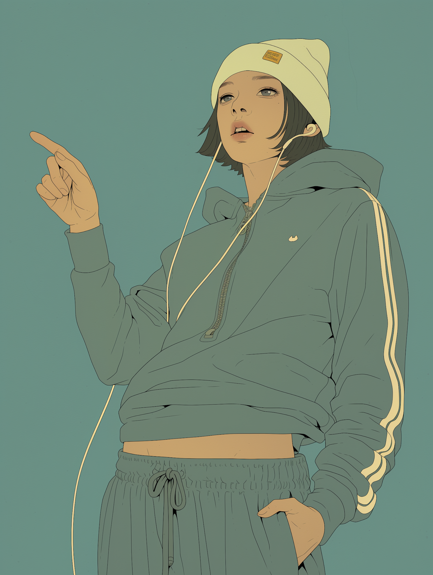 Stylized Person in Tracksuit