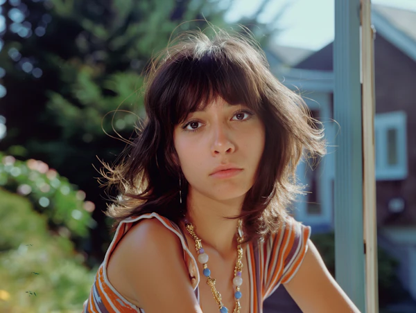Thoughtful Young Woman Outdoors